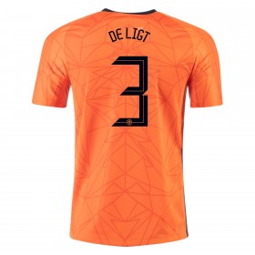 Camisolas de futebol Holanda MATTHIJS DE LIGT 3 Equipamento Principal Euro 2020 Manga Curta